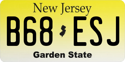 NJ license plate B68ESJ