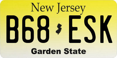 NJ license plate B68ESK