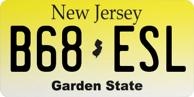 NJ license plate B68ESL