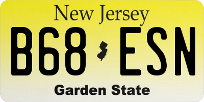 NJ license plate B68ESN