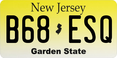 NJ license plate B68ESQ