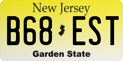 NJ license plate B68EST
