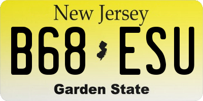NJ license plate B68ESU