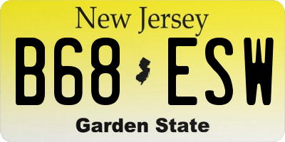NJ license plate B68ESW