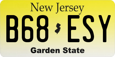 NJ license plate B68ESY