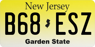 NJ license plate B68ESZ