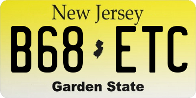 NJ license plate B68ETC