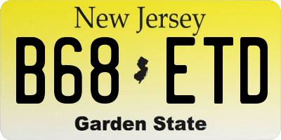 NJ license plate B68ETD