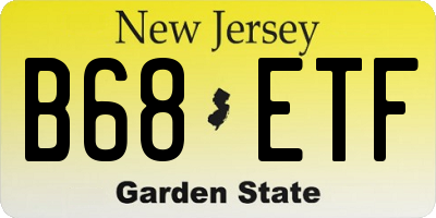 NJ license plate B68ETF