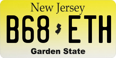 NJ license plate B68ETH