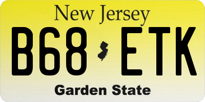 NJ license plate B68ETK