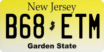NJ license plate B68ETM
