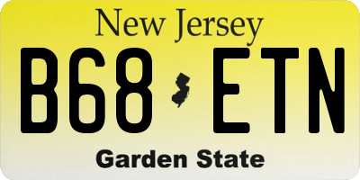 NJ license plate B68ETN
