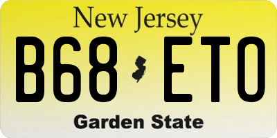 NJ license plate B68ETO