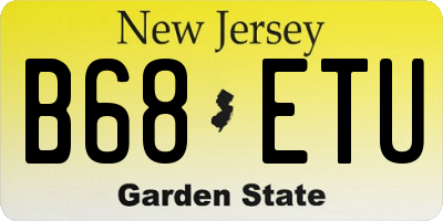 NJ license plate B68ETU
