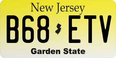 NJ license plate B68ETV