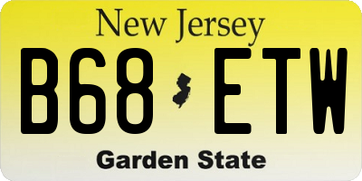 NJ license plate B68ETW
