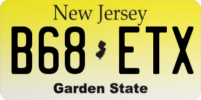 NJ license plate B68ETX