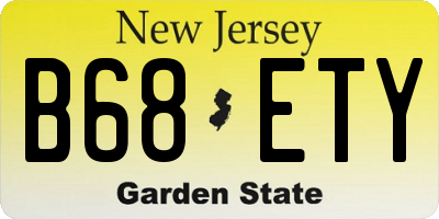 NJ license plate B68ETY