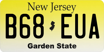 NJ license plate B68EUA