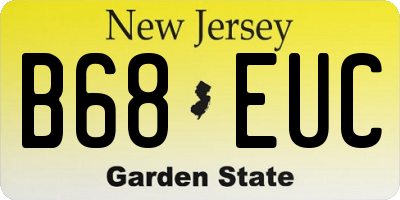 NJ license plate B68EUC