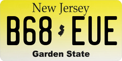 NJ license plate B68EUE