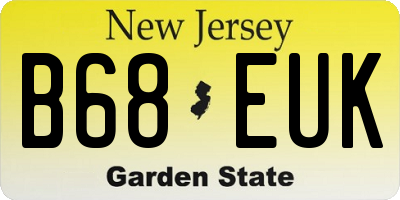 NJ license plate B68EUK