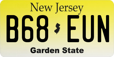 NJ license plate B68EUN