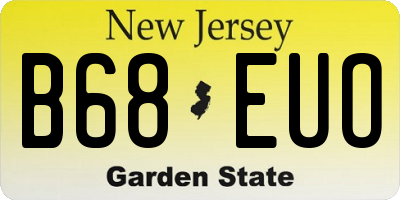 NJ license plate B68EUO