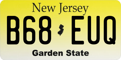 NJ license plate B68EUQ