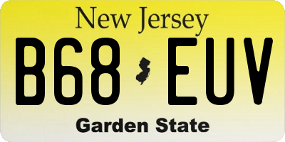 NJ license plate B68EUV
