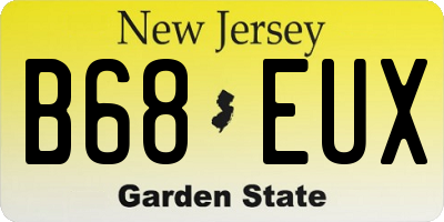NJ license plate B68EUX