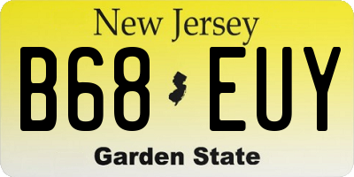 NJ license plate B68EUY