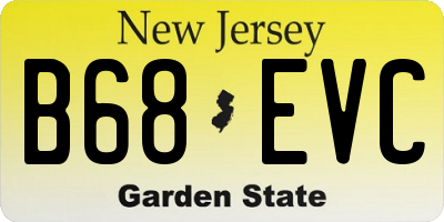 NJ license plate B68EVC