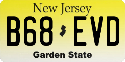 NJ license plate B68EVD