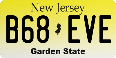 NJ license plate B68EVE