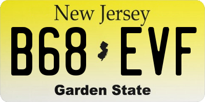 NJ license plate B68EVF