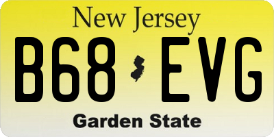NJ license plate B68EVG