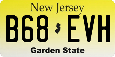 NJ license plate B68EVH