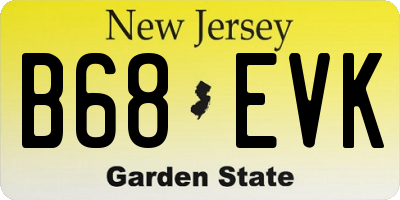 NJ license plate B68EVK
