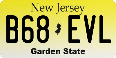NJ license plate B68EVL