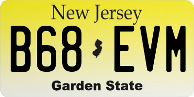 NJ license plate B68EVM