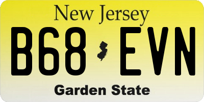 NJ license plate B68EVN