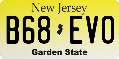 NJ license plate B68EVO