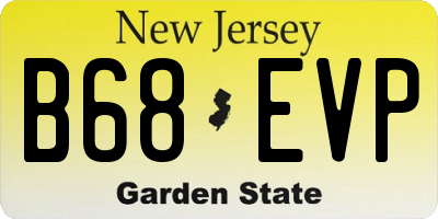 NJ license plate B68EVP