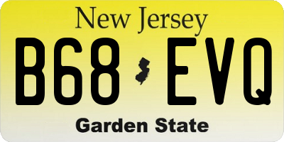 NJ license plate B68EVQ
