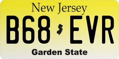 NJ license plate B68EVR