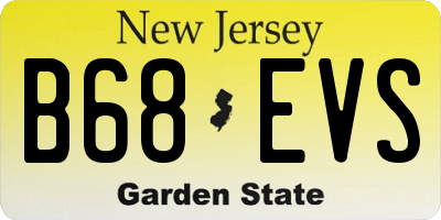 NJ license plate B68EVS