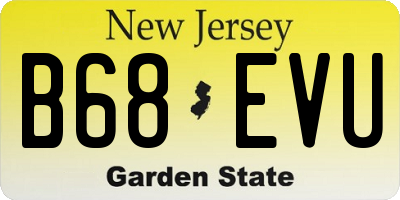 NJ license plate B68EVU
