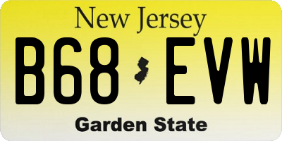 NJ license plate B68EVW